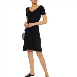 L’AGENCE Black Ribbed Short Sleeve Dress Size XS